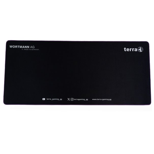 TERRA Mousepad XXL NEON Gaming black/purple lila Umkettelung 900 x 400 3