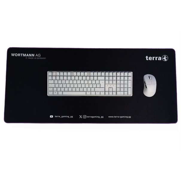 Zweites Bild vonTERRA Mousepad XXL NEON Gaming black/purple lila Umkettelung 900 x 400 3