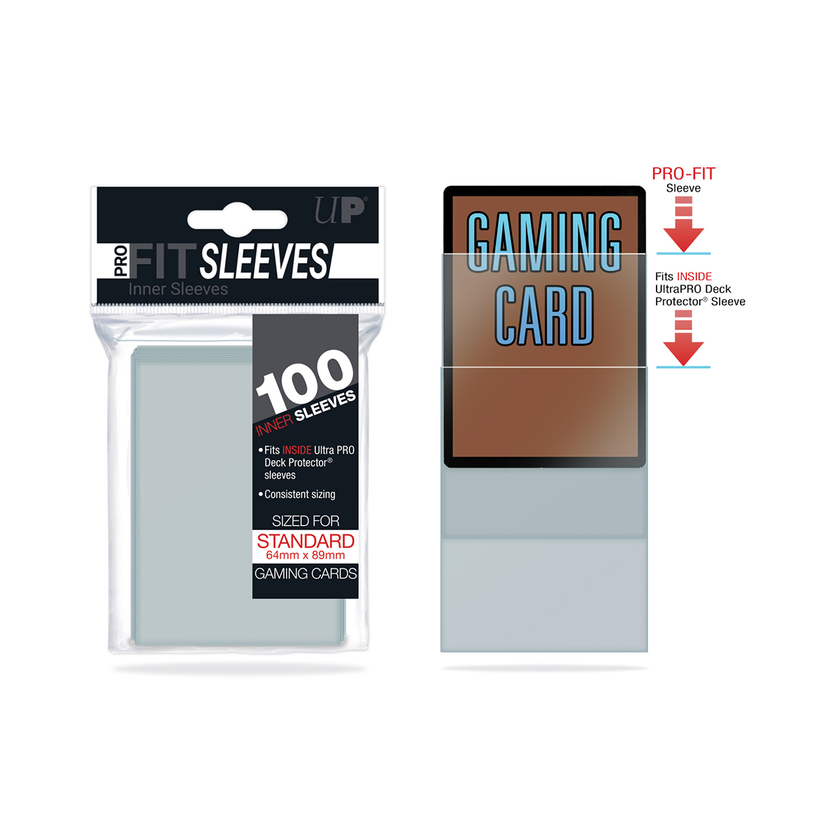 Zweites Bild vonUltra PRO PRO-Fit Standard Size Deck Protector sleeves 100ct