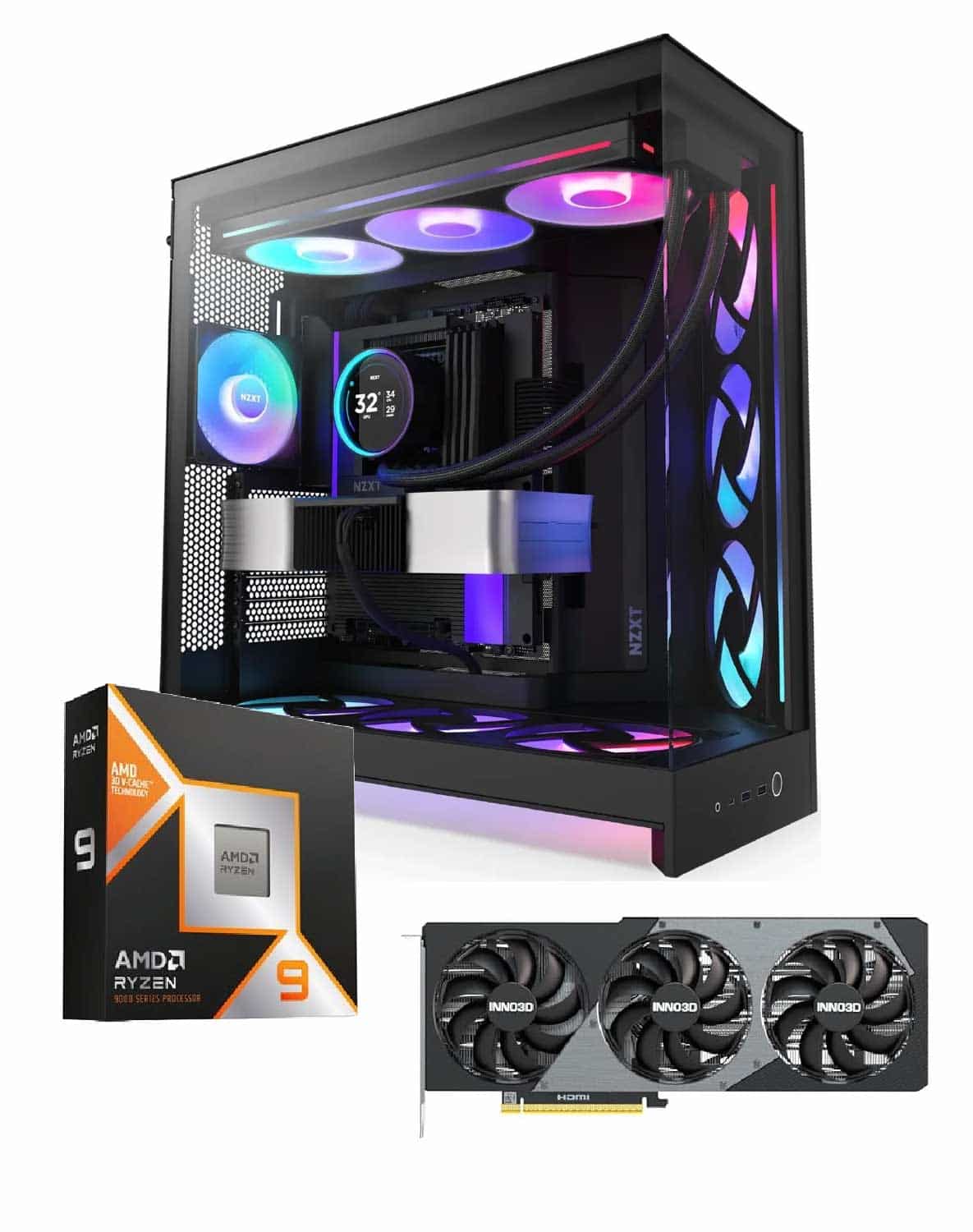 AMD Elite Gaming PC mit Ryzen 9 9950X3D & RTX 5080 – 64GB DDR5, 4TB SSD, Windows 11