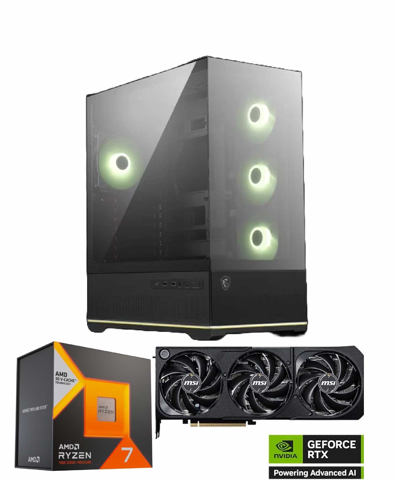 AMD Pro Gaming PC mit Ryzen 7 7800X3D & RTX 5070 Ti – 32GB DDR5, 2TB SSD, Win 11